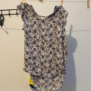 LOFT Multicolor Floral Blouse - Black, White, Red